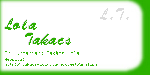 lola takacs business card